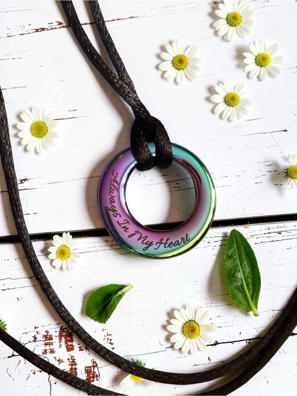 Always In My Heart Cremation Pendant On A Rope